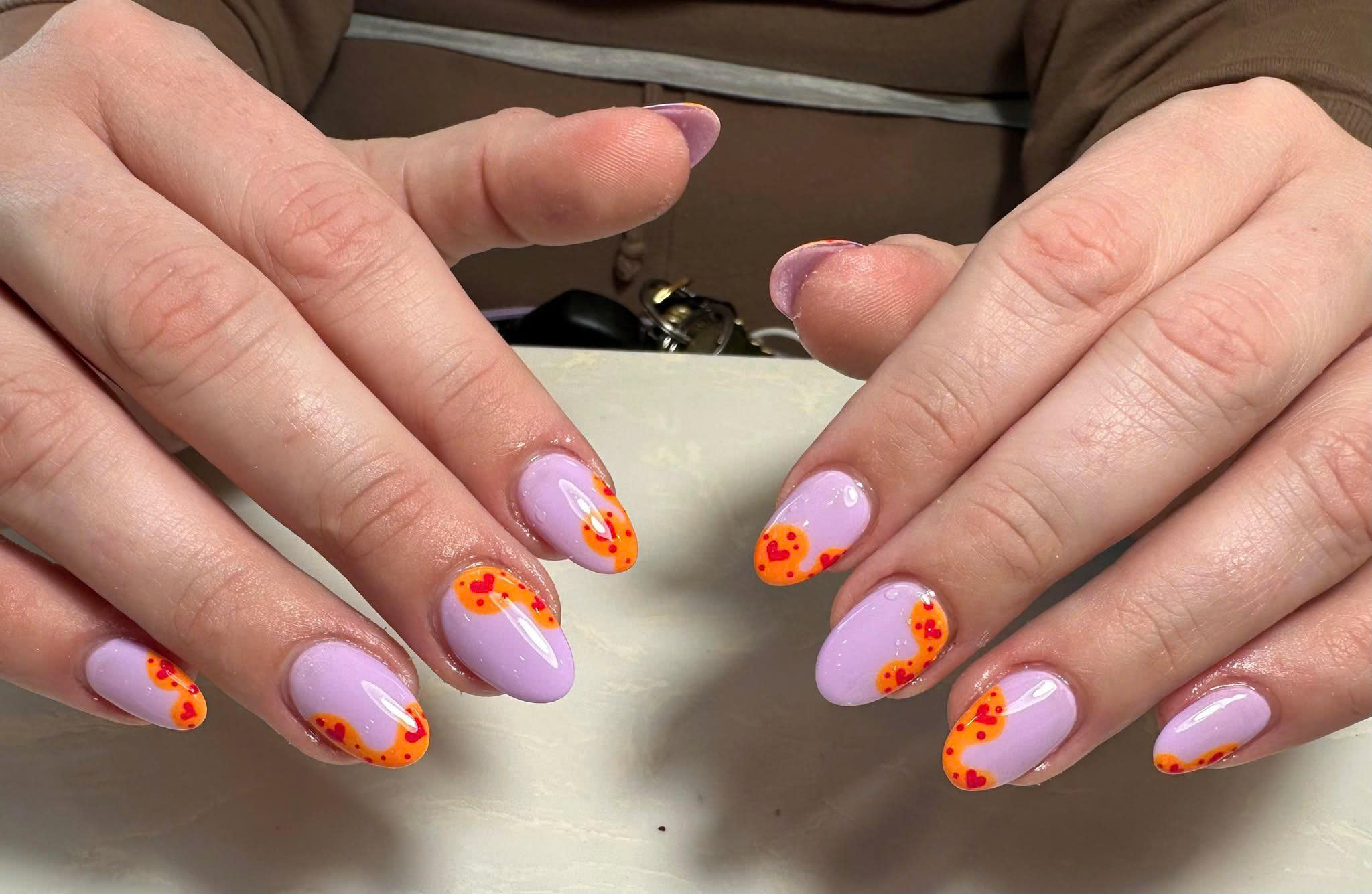 Natural strengthening gel manicure at Trendy Nails Spa in San Marcos. This builder gel overlay helps reinforce natural nails while keeping them lightweight and elegant.